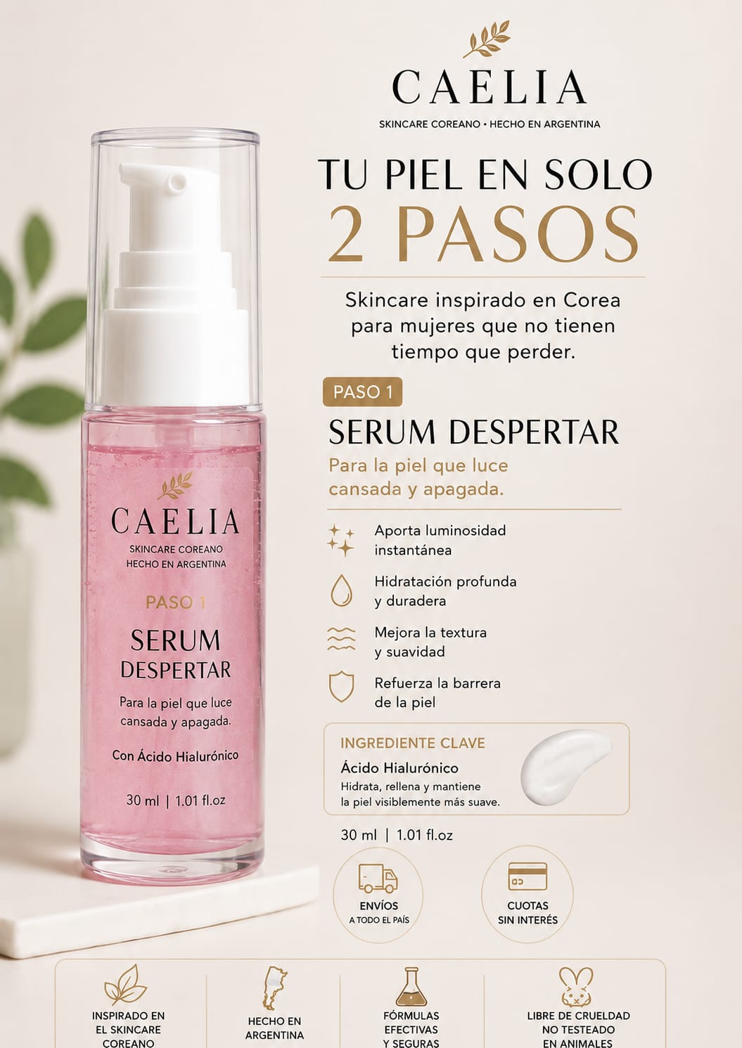 Caelia Glow Serum — Paso 1